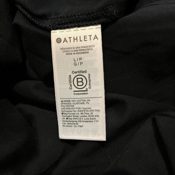 ATHLETA Effortless Tee Dress - Black - New with tags - Size Large Petite  LP - Picture 11 of 11